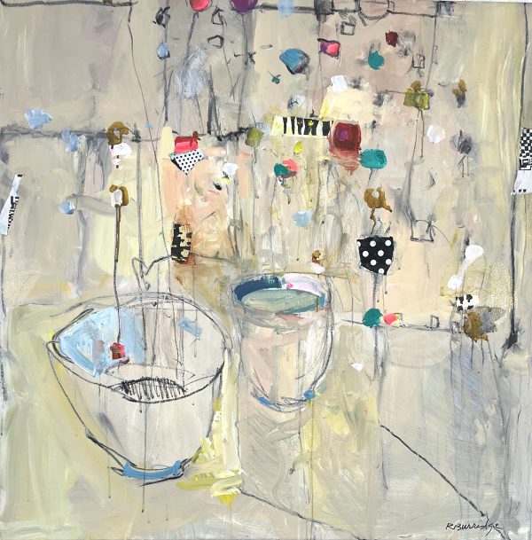 Abstract Acrylic Painting and Collage - Image 3