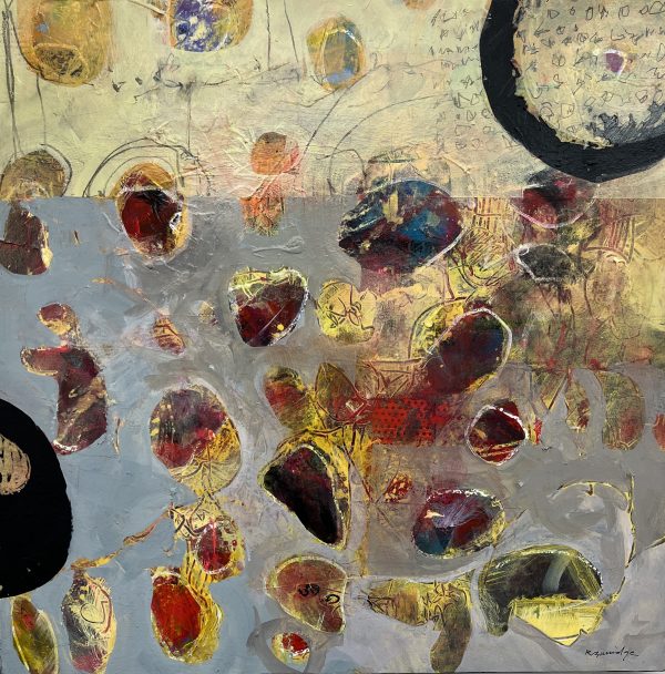 Abstract Acrylic Painting and Collage - Image 7
