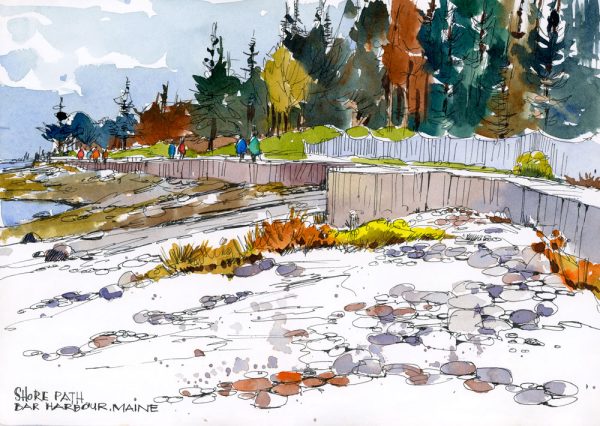 Down East Vistas: Sketching the Coastal Beauty of Bar Harbor in Watercolor - Image 8