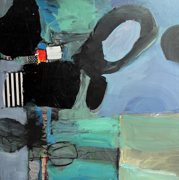 Abstract Acrylic Painting and Collage